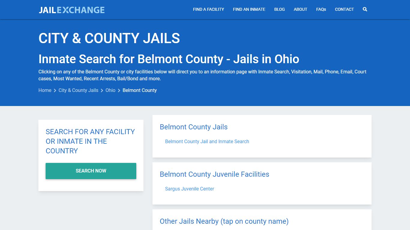 Inmate Search for Belmont County | Jails in Ohio - Jail Exchange